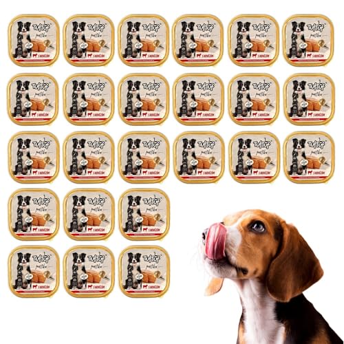 300g Pastete Hundefutter Nassfutter Aluschale Rind hohe Qualität (x24) von DTP-SOFT