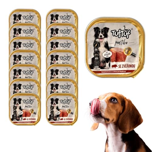 300g Pastete Hundefutter Nassfutter Aluschale Wildfleisch hohe Qualität (x54) von DTP-SOFT