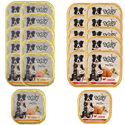 300g Pastete Mix Hundefutter Rind und Huhn Nassfutter Aluschale Wildfleisch (x54) von DTP-SOFT