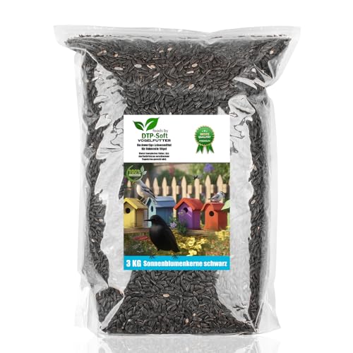 3kg Sonnenblumenkerne schwarz Streufutter Vogelfutter Vögel Wildvögel Sonnenblumen im Doypack (3 kg) von DTP-SOFT