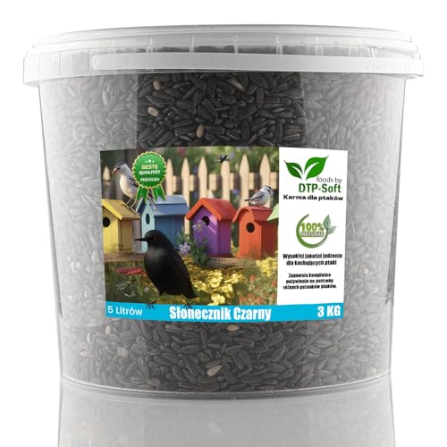 3kg Sonnenblumenkerne schwarz Streufutter Vogelfutter Vögel Wildvögel Sonnenblumen im Eimer (3 kg) von DTP-SOFT