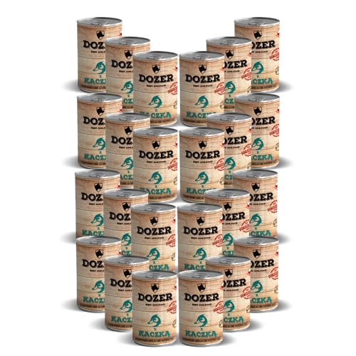 400g Hundefutter Dozer Premium Nassfutter getreidefrei Dosen RIND/Huhn/Ente (24 x 400g, Ente) von DTP-SOFT