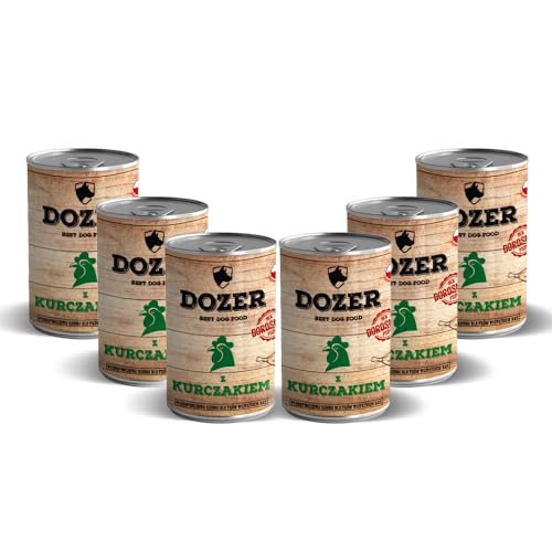 400g Hundefutter Dozer Premium Nassfutter getreidefrei Dosen RIND/HUHN/Ente (6 x 400g, Huhn) von DTP-SOFT