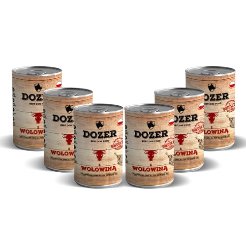 400g Hundefutter Dozer Premium Nassfutter getreidefrei Dosen RIND/Huhn/Ente (6 x 400g, Rindfleisch) von DTP-SOFT