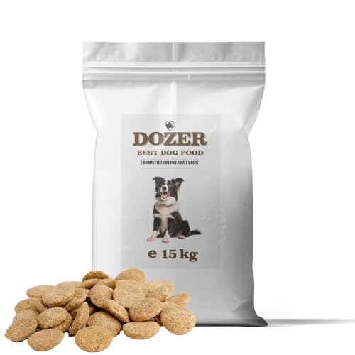 Dozer Adult Hundefutter mit frischem Geflügel trocken 1 x 15kg | Hundetrockenfutter für ausgewachsene Hunde Aller Rassen Premium Bestpreis 15kg von DTP-SOFT