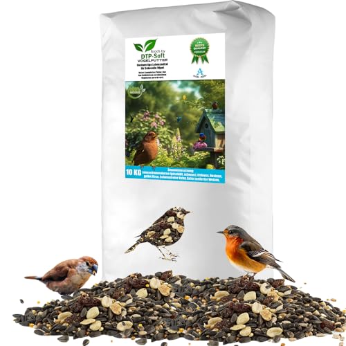 Vogelfutter Premium | Wildvogelfutter | Streufutter für Vögel Ganzjahresfütterung | Sonnenblumenkerne, Erdnüsse Rosinen, Getreide | Gimpel, Kleiber, Amsel | Mix A (10kg) von DTP-SOFT