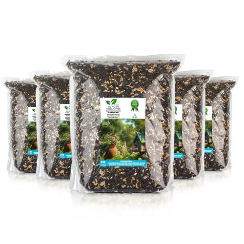 Vogelfutter Premium | Wildvogelfutter | Streufutter für Vögel Ganzjahresfütterung | Sonnenblumenkerne, Erdnüsse Rosinen, Getreide | Gimpel, Kleiber, Amsel | im Eimer | Mix A (15KG) von DTP-SOFT