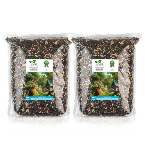 Vogelfutter Premium | Wildvogelfutter | Streufutter für Vögel Ganzjahresfütterung | Sonnenblumenkerne, Erdnüsse Rosinen, Getreide | Gimpel, Kleiber, Amsel | im Eimer | Mix A (6KG) von DTP-SOFT