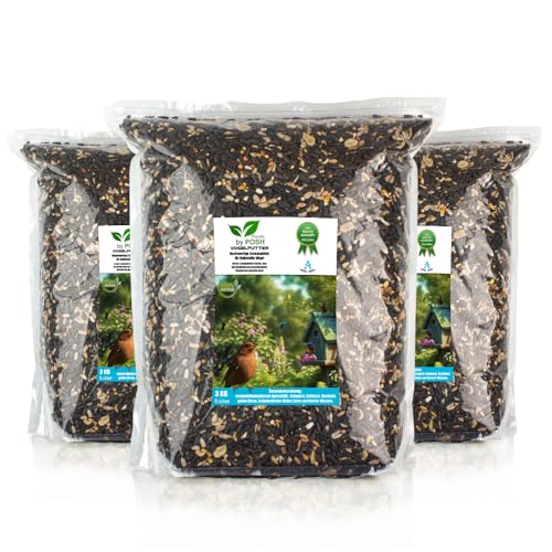 Vogelfutter Premium | Wildvogelfutter | Streufutter für Vögel Ganzjahresfütterung | Sonnenblumenkerne, Erdnüsse Rosinen, Getreide | Gimpel, Kleiber, Amsel | im Eimer | Mix A (9KG) von DTP-SOFT