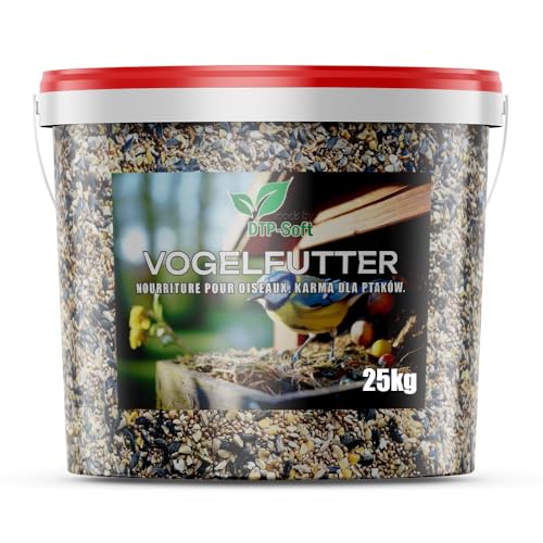 Vogelfutter Streufutter Wildvogelfutter 4 Jahreszeiten Vögel Eimer 25kg von DTP-SOFT