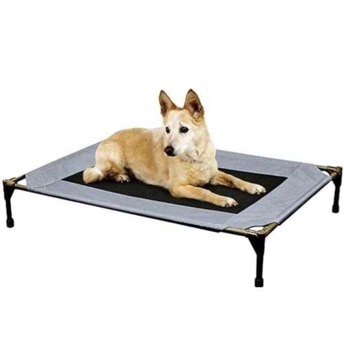 DTQBYOY Haustierbett Haustier-Campingbett, atmungsaktives Hundebett aus Eisen, abnehmbares Campbett, Zwinger, Haustier-Katzenbett, Haustierspielzeug Hund Haustierbett(B,107 * 76 * 18cm) von DTQBYOY