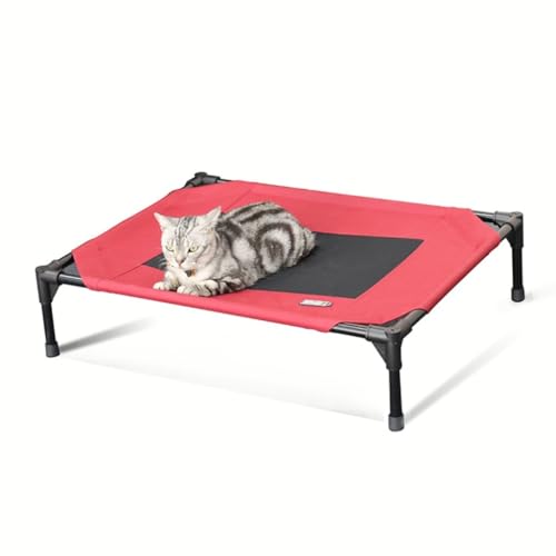 DTQBYOY Haustierbett Haustier-Campingbett, atmungsaktives Hundebett aus Eisen, abnehmbares Campbett, Zwinger, Haustier-Katzenbett, Haustierspielzeug Hund Haustierbett(C,125 * 80 * 22.5cm) von DTQBYOY