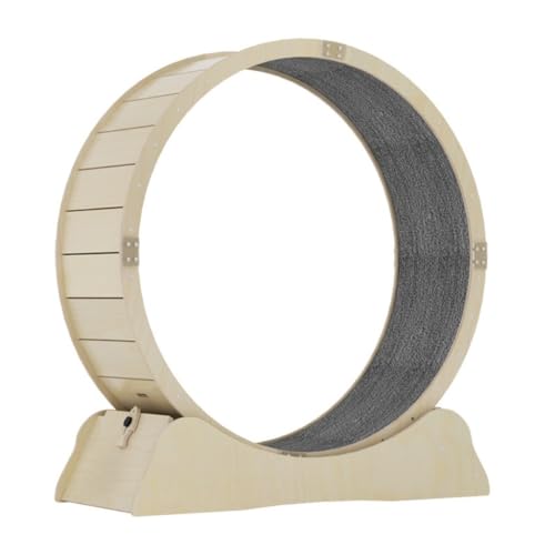 DTQBYOY Katzenlaufrad Laufband for Haustiere, Katzen und Hunde, Fitness-Roller, leises Sport-Laufrad, Massivholz, Klettergerüst for Katzen, Katzenspielzeug Cat Wheel(L) von DTQBYOY