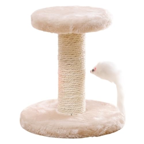 DTQBYOY Katzenspielzeug Katze Klettergerüst Doppelschicht Sisal Katzenkratzbrett Katze Springplattform Krallenschleifen Katzenspielzeug Zubehör Katzenspielplatz(Beige) von DTQBYOY