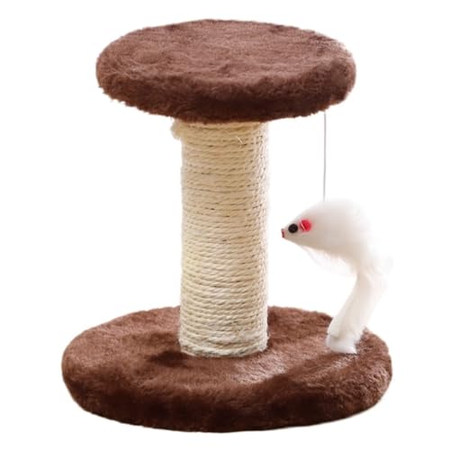 DTQBYOY Katzenspielzeug Katze Klettergerüst Doppelschicht Sisal Katzenkratzbrett Katze Springplattform Krallenschleifen Katzenspielzeug Zubehör Katzenspielplatz(Brown) von DTQBYOY