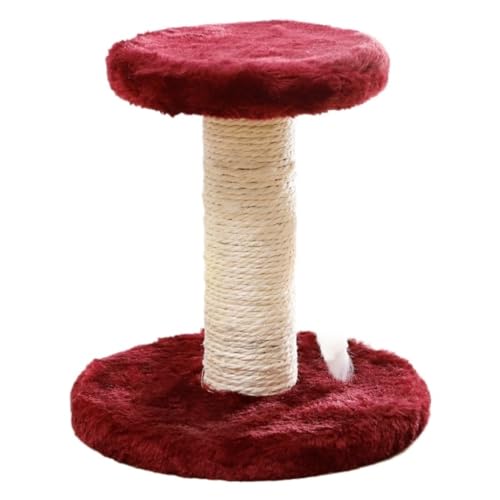 DTQBYOY Katzenspielzeug Katze Klettergerüst Doppelschicht Sisal Katzenkratzbrett Katze Springplattform Krallenschleifen Katzenspielzeug Zubehör Katzenspielplatz(Burgundy) von DTQBYOY