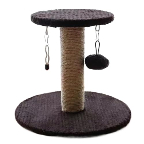 DTQBYOY Katzenspielzeug Katzen-Klettergerüst, Kleiner Hanfseil-Katzenkratzbaum, Nimmt Keinen Platz EIN, Kätzchen-Katzen-Kletterplattform Katzenspielplatz(Brown,A) von DTQBYOY