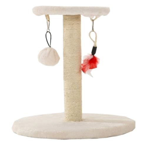 DTQBYOY Katzenspielzeug Katzen-Klettergerüst, Kleiner Hanfseil-Katzenkratzbaum, Nimmt Keinen Platz EIN, Kätzchen-Katzen-Kletterplattform Katzenspielplatz(White,A) von DTQBYOY