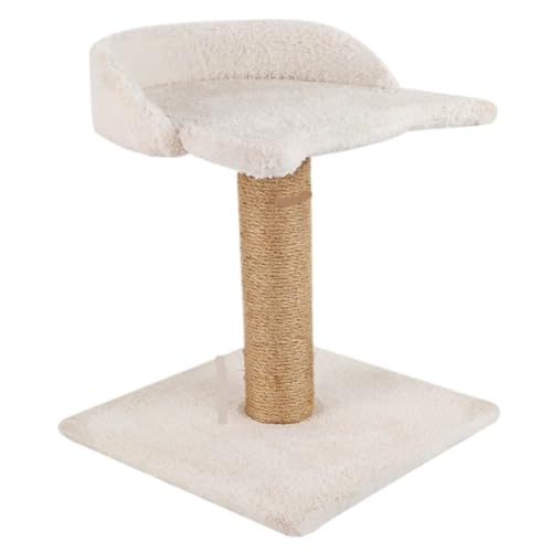 DTQBYOY Katzenspielzeug Katzen-Klettergerüst, Kleiner Hanfseil-Katzenkratzbaum, Nimmt Keinen Platz EIN, Kätzchen-Katzen-Kletterplattform Katzenspielplatz(White,B) von DTQBYOY