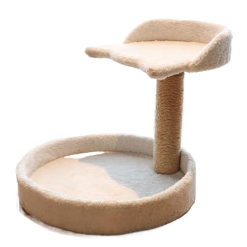 DTQBYOY Katzenspielzeug Katzen-Klettergerüst, Kleiner Hanfseil-Katzenkratzbaum, Nimmt Keinen Platz EIN, Kätzchen-Katzen-Kletterplattform Katzenspielplatz(White,C) von DTQBYOY