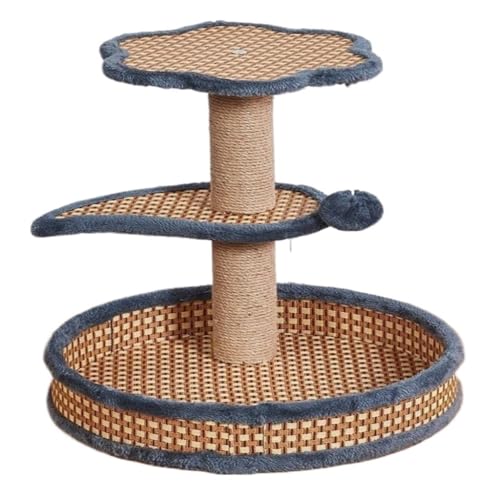 DTQBYOY Katzenspielzeug Katzenklettergerüst, Katzennest, Kratzbaum, Integrierte Kleine Sommer-Rattanmatte, Fusselt Nicht, Sisal-Katzenbrett Katzenspielplatz(H) von DTQBYOY