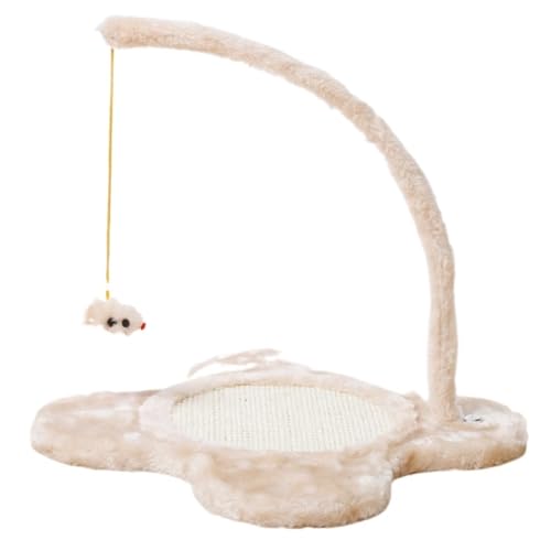 DTQBYOY Katzenspielzeug Katzenspielzeug, Blumenförmiges Sisal-Katzenkratzbrett, Hängender Magnet, Mausklaue, Schleifen, Haustierspielzeug, Verschleißfest Katzenspielplatz(Beige) von DTQBYOY