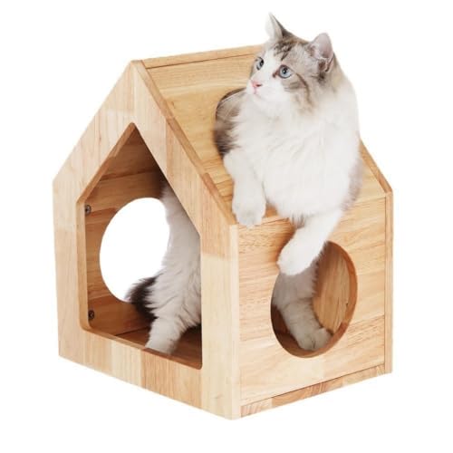 DTQBYOY Katzenspielzeug Kreatives, einfaches Haustiernest aus Holz, wandmontiertes Katzenhaus, Möbel, Katzenlebensraum aus Holz, Katzennest, Katzenregal Katzenspielplatz von DTQBYOY