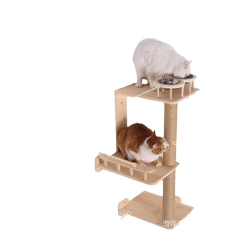 DTQBYOY Katzenspielzeug Massivholz Katzenklettergerüst Katzenkratzbaum Hängender Katzenkletterpfosten Wand Katzenspielzeug Katzenklettergerüst Holz Katzenspielplatz von DTQBYOY