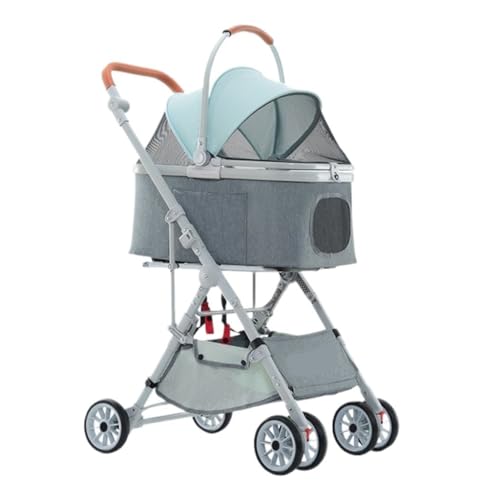 Hundewagen Abnehmbarer Kinderwagen for Haustiere, Abnehmbarer Dreizweck-Kinderwagen for Katzen Und Hunde, Universeller Kinderwagen Mit Hahnentrittmuster Kinderwagen Für Haustiere(Q) von DTQBYOY