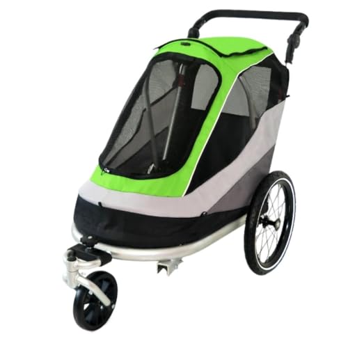 Hundewagen Bequemer Und Einfacher Haustier-Kinderwagen, Hunde-Kinderwagen, Faltbar, Aus Leichtem Material, for Katzen Und Hunde Mittlerer Und Großer Größe Kinderwagen Für Haustiere(Green) von DTQBYOY