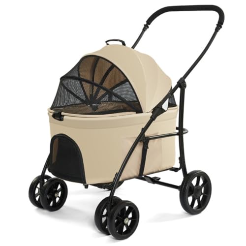 Hundewagen Bequemer und einfacher Haustier-Kinderwagen, Hunde-Kinderwagen, faltbar, aus leichtem Material, for Katzen und Hunde mittlerer und großer Größe Kinderwagen Für Haustiere von DTQBYOY