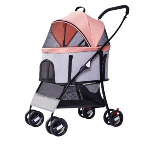 Hundewagen Der Haustier-Kinderwagen Ist Praktisch Und Einfach, Faltbar, Aus Leichtem Material, Mittlere Und Große Größe for Katzen Und Hunde Kinderwagen Für Haustiere(Orange) von DTQBYOY