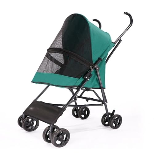 Hundewagen Der Haustier-Kinderwagen ist leicht, faltbar, kann beim Ausgehen zusammengeklappt Werden und Steht als Kinderwagen for kleine Hunde Kinderwagen Für Haustiere(Green) von DTQBYOY