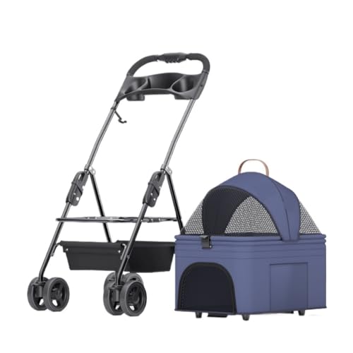 Hundewagen Durch Die Autotasche Getrennter Allrad-Universal-Hundekinderwagen for Katzen Und Hunde Mit Verfügbarem Rücksitz Kinderwagen Für Haustiere(Blue) von DTQBYOY