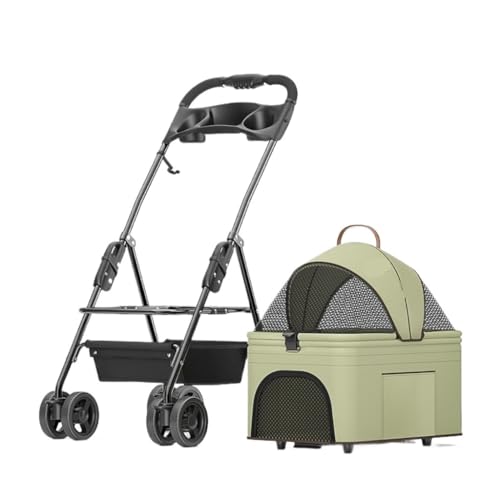 Hundewagen Durch Die Autotasche Getrennter Allrad-Universal-Hundekinderwagen for Katzen Und Hunde Mit Verfügbarem Rücksitz Kinderwagen Für Haustiere(Green) von DTQBYOY