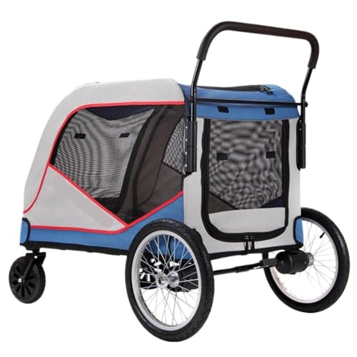 Hundewagen Großer Haustier-Kinderwagen, großer Hunde-Kinderwagen, Outdoor-Trolley, großer Hunde-Kinderwagen, Hunde-Zugwagen, faltbar Kinderwagen Für Haustiere(G,A) von DTQBYOY