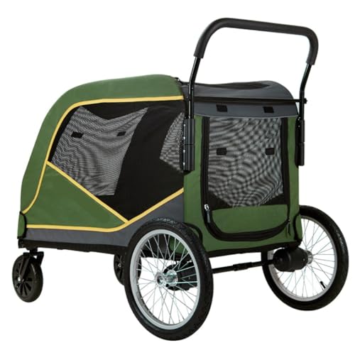 Hundewagen Großer Haustier-Kinderwagen, großer Hunde-Kinderwagen, Outdoor-Trolley, großer Hunde-Kinderwagen, Hunde-Zugwagen, faltbar Kinderwagen Für Haustiere(G,B) von DTQBYOY