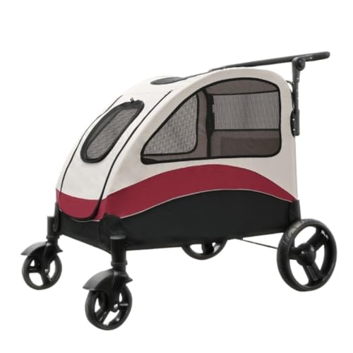 Hundewagen Haustier-Ausflug-Kinderwagen, Großer Hunde-Kinderwagen, Hundekatzen-Zwinger, Tragbarer, Faltbarer Outdoor-Haustier-Kinderwagen Mit Vier Rädern Kinderwagen Für Haustiere von DTQBYOY