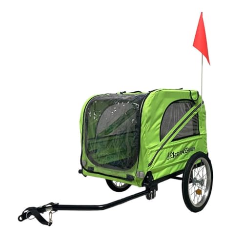 Hundewagen Haustier-Kinderwagen, Fahrrad-Kinderwagen, Rahmen, zusammenklappbarer Haustier-Kinderwagen, Outdoor-Reiten, Haustier-Kinderwagen, Reise-Haustier-Kinderwagen Kinderwagen Für Haustiere(Green) von DTQBYOY