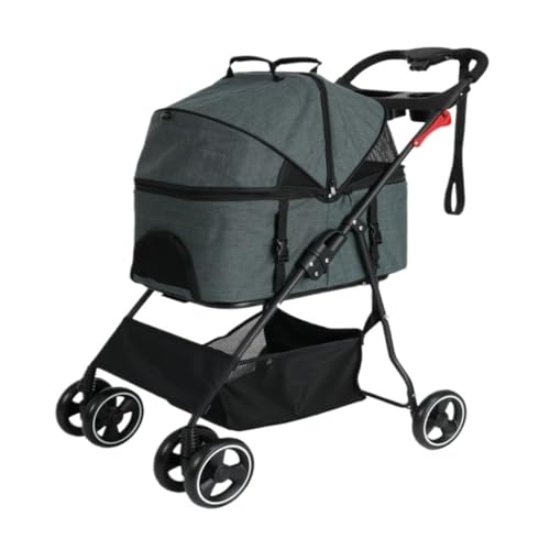 Hundewagen Haustier-Kinderwagen, Freistehender Hunde- Und Katzen-Kinderwagen, Tragbarer, Leichter Gepäck-Klapproller Kinderwagen Für Haustiere(G) von DTQBYOY