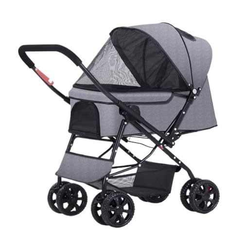 Hundewagen Haustier-Kinderwagen, Hunde-Outdoor-Kinderwagen, Zweifach Verstellbarer Faltbarer Kinderwagen, Kleiner Und Mittelgroßer Hunde-Kinderwagen Kinderwagen Für Haustiere(G) von DTQBYOY