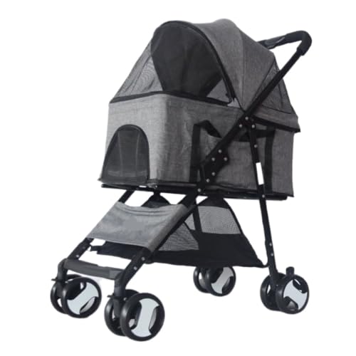 Hundewagen Haustier-Kinderwagen, Kleiner Und Mittelgroßer Haustier-Ausflugs-Kinderwagen, Leicht, Atmungsaktiv, Hunde-Kinderwagen, Hunde-Wagen Kinderwagen Für Haustiere(G) von DTQBYOY