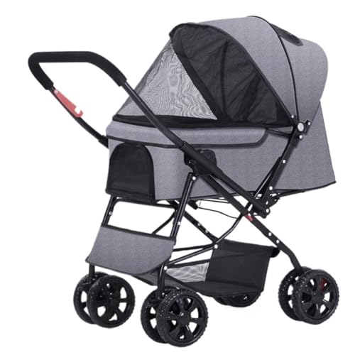 Hundewagen Haustier-Kinderwagen, Outdoor-Kinderwagen, zweifach Verstellbarer, Faltbarer Hunde-Kinderwagen, Kleiner und mittelgroßer Kinderwagen Kinderwagen Für Haustiere(G) von DTQBYOY