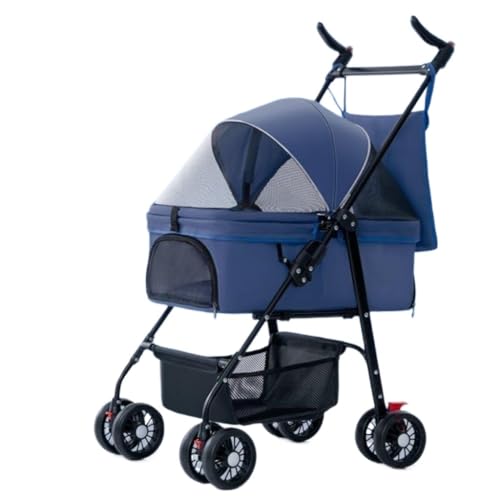 Hundewagen Haustier-Kinderwagen for Ausflüge, Kleiner Zugwagen, Welpen-Kinderwagen, Hunde-Gassi-Wagen, Kleine, Leichte, Faltbare Katze Kinderwagen Für Haustiere(B) von DTQBYOY