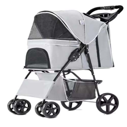 Hundewagen Haustier-Kinderwagen for Ausflüge, Kleiner Zugwagen, Welpen-Kinderwagen, Hunde-Gassi-Wagen, Kleine, Leichte, Faltbare Katze Kinderwagen Für Haustiere(G) von DTQBYOY