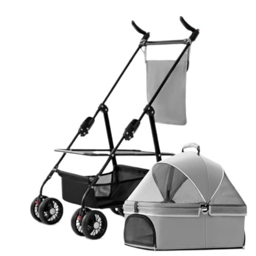 Hundewagen Haustier-Kinderwagen for Ausflüge, Kleiner Zugwagen, Welpen-Kinderwagen, Hunde-Gassi-Wagen, Kleine, Leichte, Faltbare Katze Kinderwagen Für Haustiere(G,A) von DTQBYOY