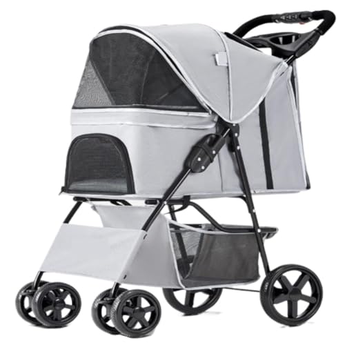 Hundewagen Haustier-Kinderwagen for Ausflüge, Kleiner Zugwagen, Welpen-Kinderwagen, Hunde-Gassi-Wagen, Kleine, Leichte, Faltbare Katze Kinderwagen Für Haustiere(G,A) von DTQBYOY