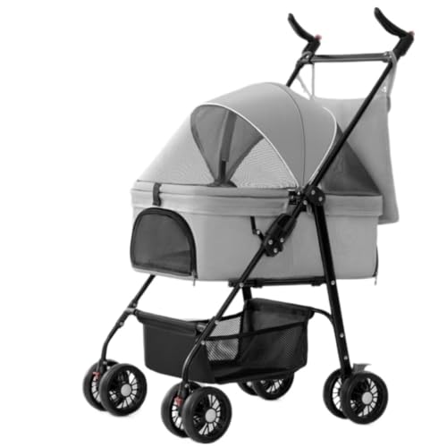 Hundewagen Haustier-Kinderwagen for Ausflüge, Kleiner Zugwagen, Welpen-Kinderwagen, Hunde-Gassi-Wagen, Kleine, Leichte, Faltbare Katze Kinderwagen Für Haustiere(G,B) von DTQBYOY