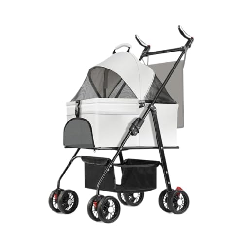 Hundewagen Haustier-Kinderwagen for Ausflüge, Kleiner Zugwagen, Welpen-Kinderwagen, Hunde-Gassi-Wagen, Kleine, Leichte, Faltbare Katze Kinderwagen Für Haustiere(G,B) von DTQBYOY