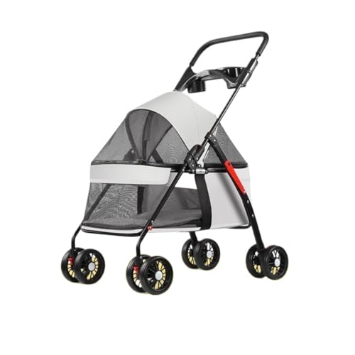 Hundewagen Haustier-Kinderwagen for Ausflüge, Kleiner Zugwagen, Welpen-Kinderwagen, Hunde-Gassi-Wagen, Kleine, Leichte, Faltbare Katze Kinderwagen Für Haustiere(G,C) von DTQBYOY